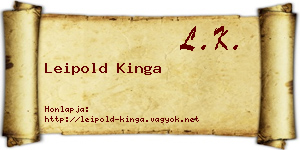 Leipold Kinga névjegykártya